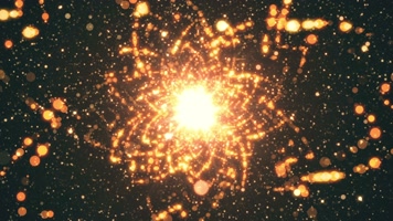 金色闪耀粒子花朵隧道背景