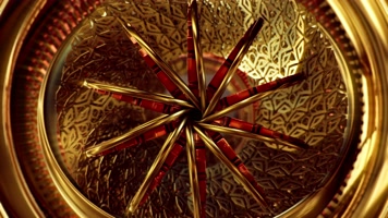 红色和金色曼陀罗动画 