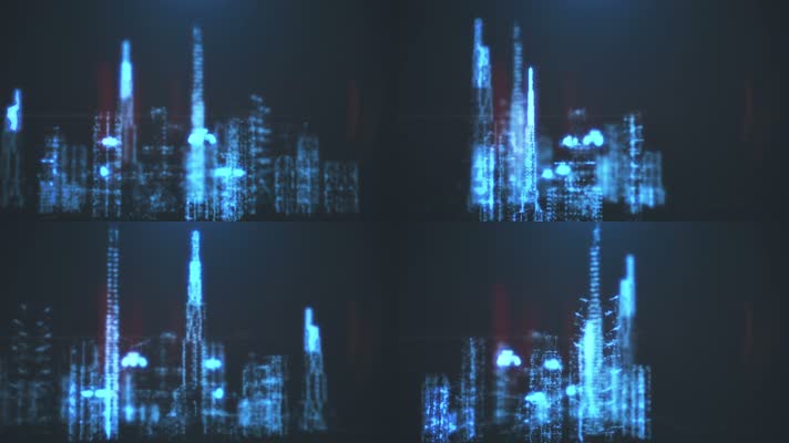 plexus风格线框城市动画
