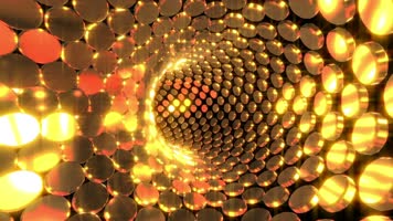 金色圆圈闪烁隧道背景