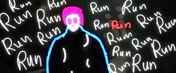 电光手绘线条闪烁人影舞动