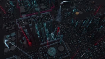 星空粒子涡旋建筑锁定导航模型