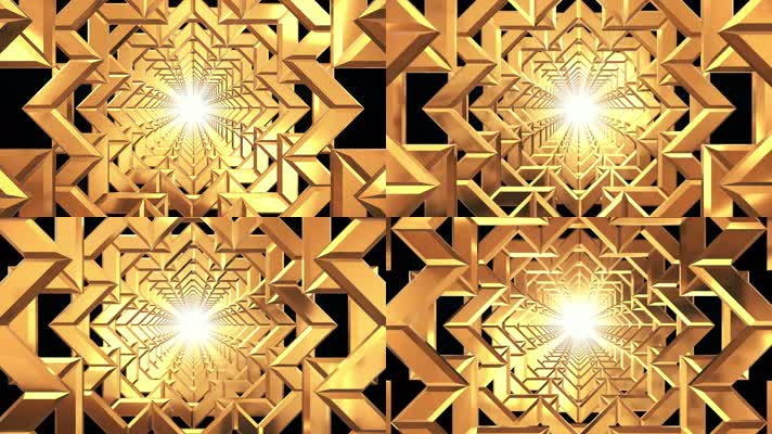 金色发光装饰艺术隧道动画