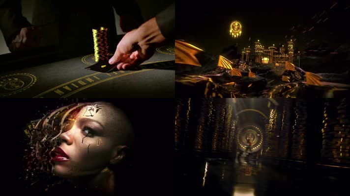 扑克牌筹码赌场发牌手博彩游戏栏目包装