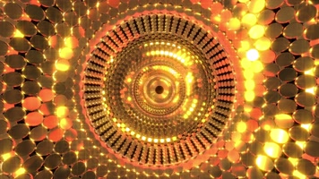 闪闪发光的金色圆形隧道