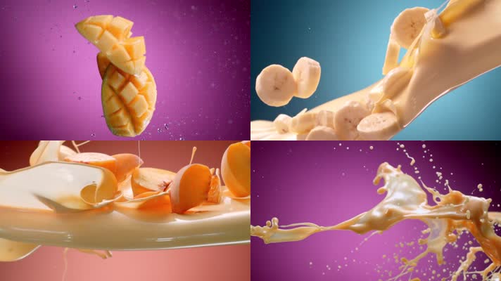 果汁饮料混合果粒橙酸奶广告