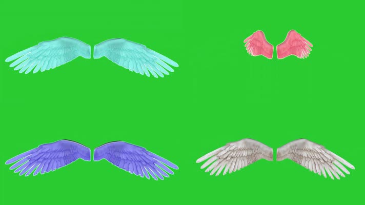 绿幕视频素材天使翅膀