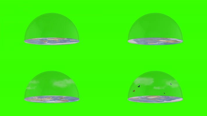 绿幕视频素材地球水晶罩