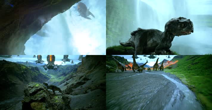 科幻战舰灭绝恐龙逼真三维动画