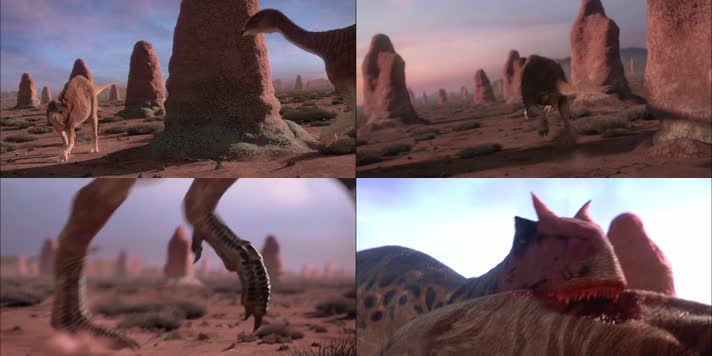 侏罗纪恐龙异特龙捕杀弯龙三维动画