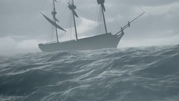 暴风雨轮船行驶