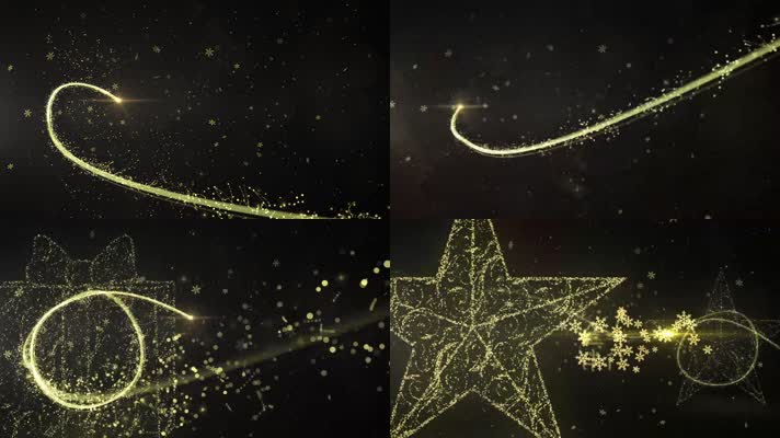 粒子光线闪亮装饰驯鹿雪人圣诞树祝福pr模板