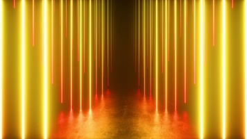 4K金色霓虹灯灯光雨光束