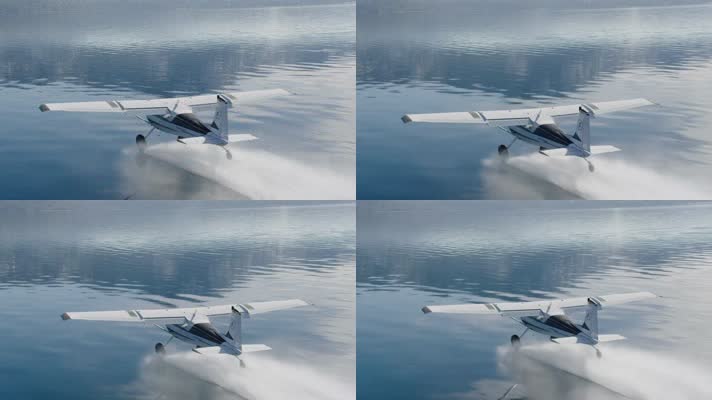 水上飞机 飞机 水面滑行  