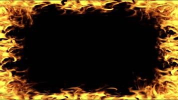 【带通道】四面火焰燃烧视频框  