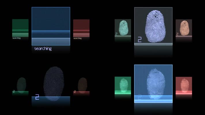 指纹扫描识别对比科技背景