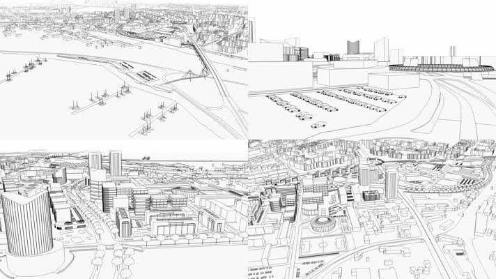 都市城市线框图模型设计