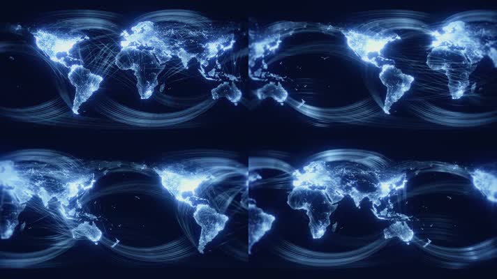 世界版图地球光线流动