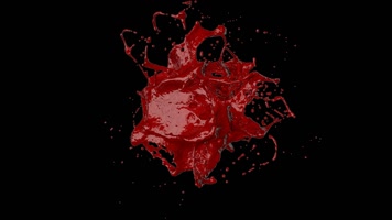 血液飞溅绽开慢动作带透明通道