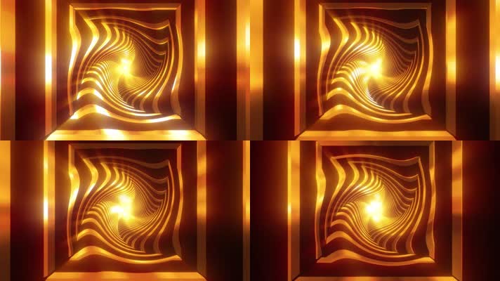 4K金色炫光隧道穿梭