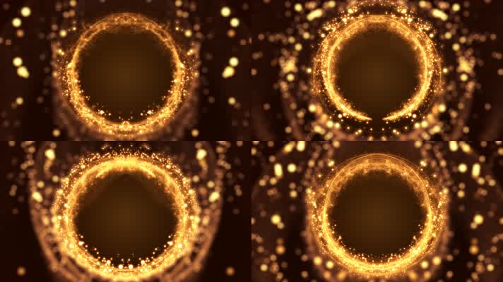 金色光晕粒子圆圈动画背景