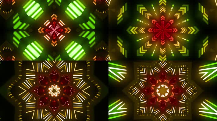 四组彩色抽象万花筒