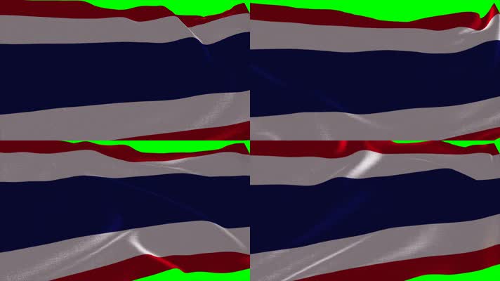 泰国 国旗飘扬 国旗波浪状飘扬 