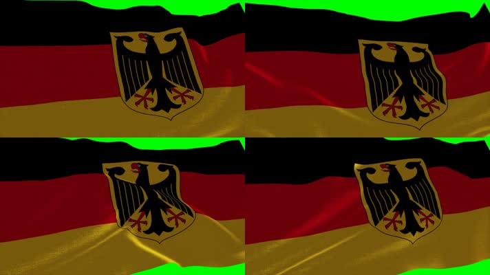 德国 国旗飘扬 国旗波浪状飘扬 