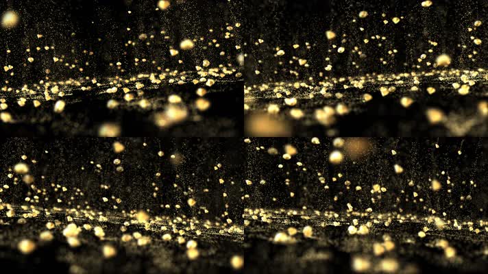 闪烁金色钻石雨下落视频