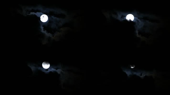 夜晚天空满月