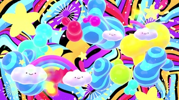 可爱彩色几何图形卡通背景