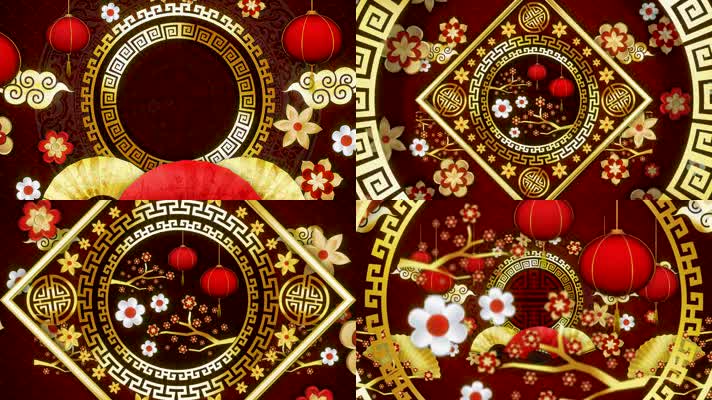 喜庆中国风艺术隧道动画背景