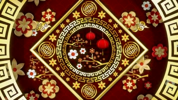喜庆中国风艺术隧道动画背景