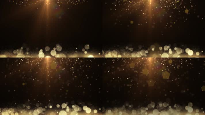 金色粒子洒落舞台背景