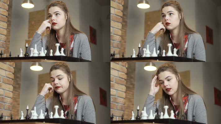 美女国际象棋博弈 举棋不定 