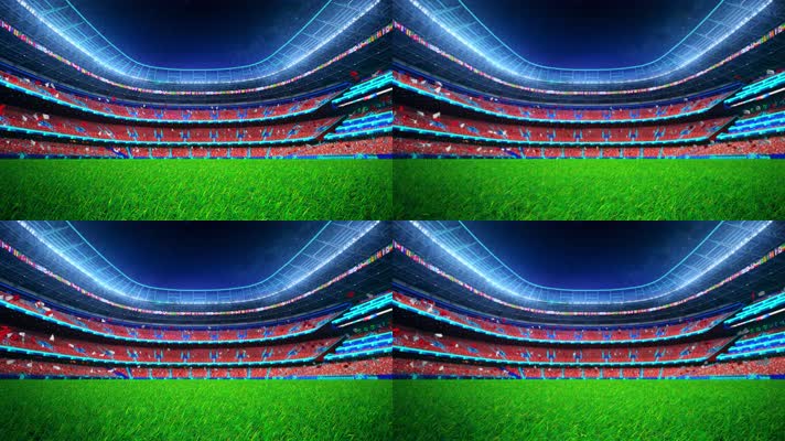 大气足球场 三维建筑动画体育场