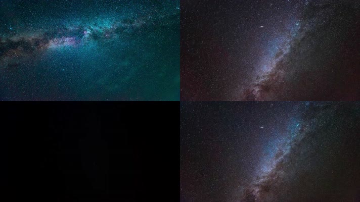4K银河星空夜空宇宙星系运动延时素材