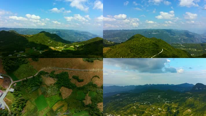 4k无人机航拍山川大地山村地脉