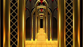 金色装饰艺术拱门隧道背景