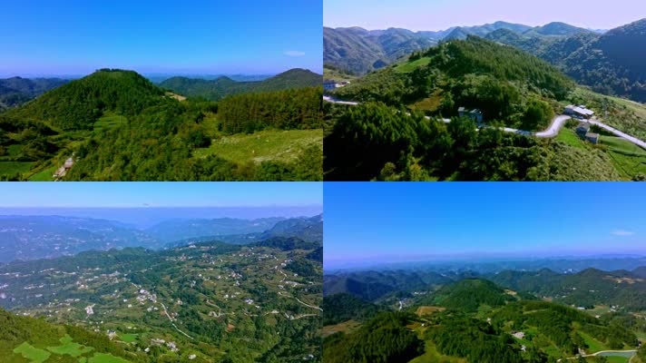 4k无人机航拍山川大地山村地脉