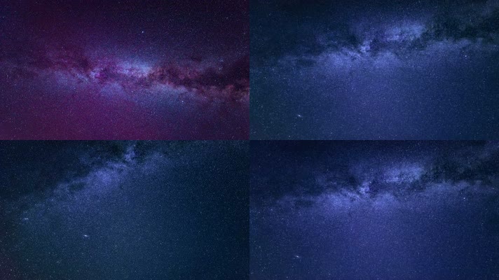 4K银河星空夜空宇宙星系运动延时素材
