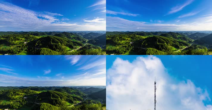 4K恩施高山山顶田野流云风光延时摄影