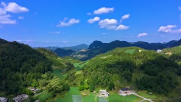 4k无人机航拍山川大地山村地脉森林