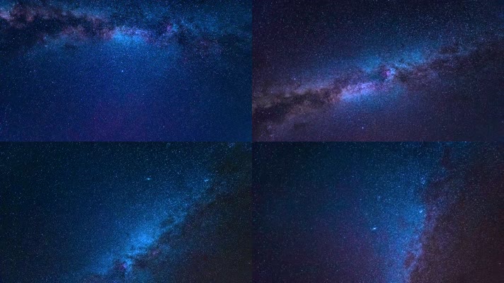 4K银河星空夜空宇宙星系运动延时素材