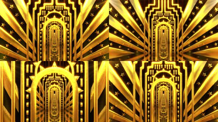 金色装饰艺术隧道穿梭背景