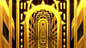 金色装饰艺术隧道穿梭背景