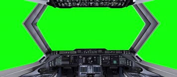 4K宇宙飞船驾驶舱绿幕