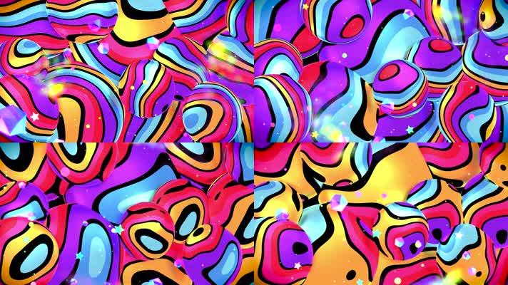 抽象波浪彩虹条纹图案