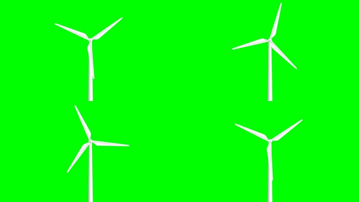 风力发电机绿幕视频 抠像 特效