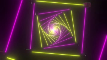 4K闪烁霓虹灯光隧道视频包